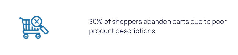 of shoppers abandon carts due to poor product descriptions